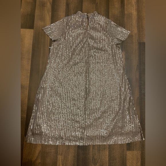 Silver Sequin A-Line Mini Dress for Cocktail - Picture 12 of 16